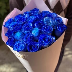 Букет 25 синих роз