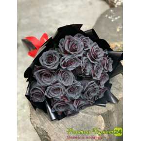 19 черных роз