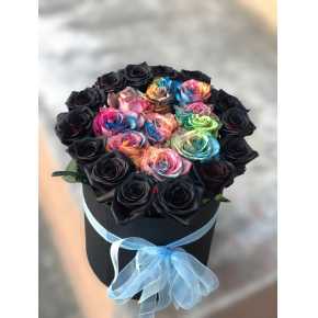 Черные и радужные розы