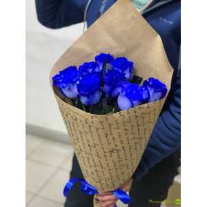 Букет из 9 синих роз