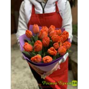 Оранжевый пионовидный тюльпан