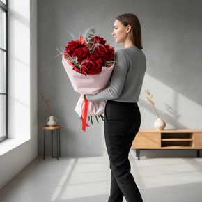 Букет из алых французских роз