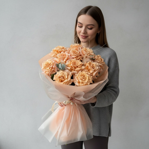 Букет кремовых французских роз Shimmer (Шиммер)