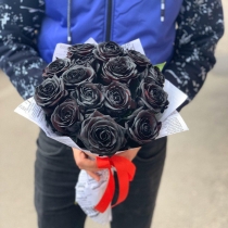 Букет из 15 черных роз